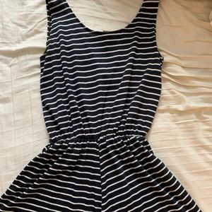 Navy/white striped romper